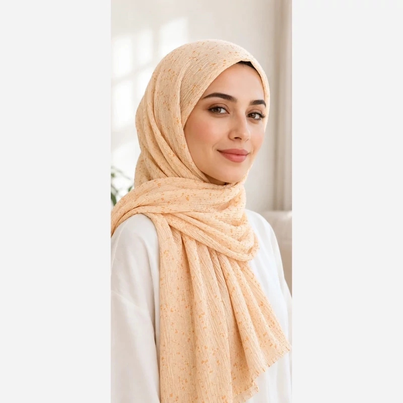 شال پلیسه موندیال نخی قواره 70*200 مدل خنک و سبک